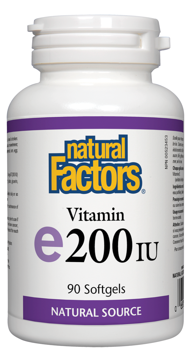 Natural Factors Vitamin E (200iu) (90 SoftGels) - Lifestyle Markets