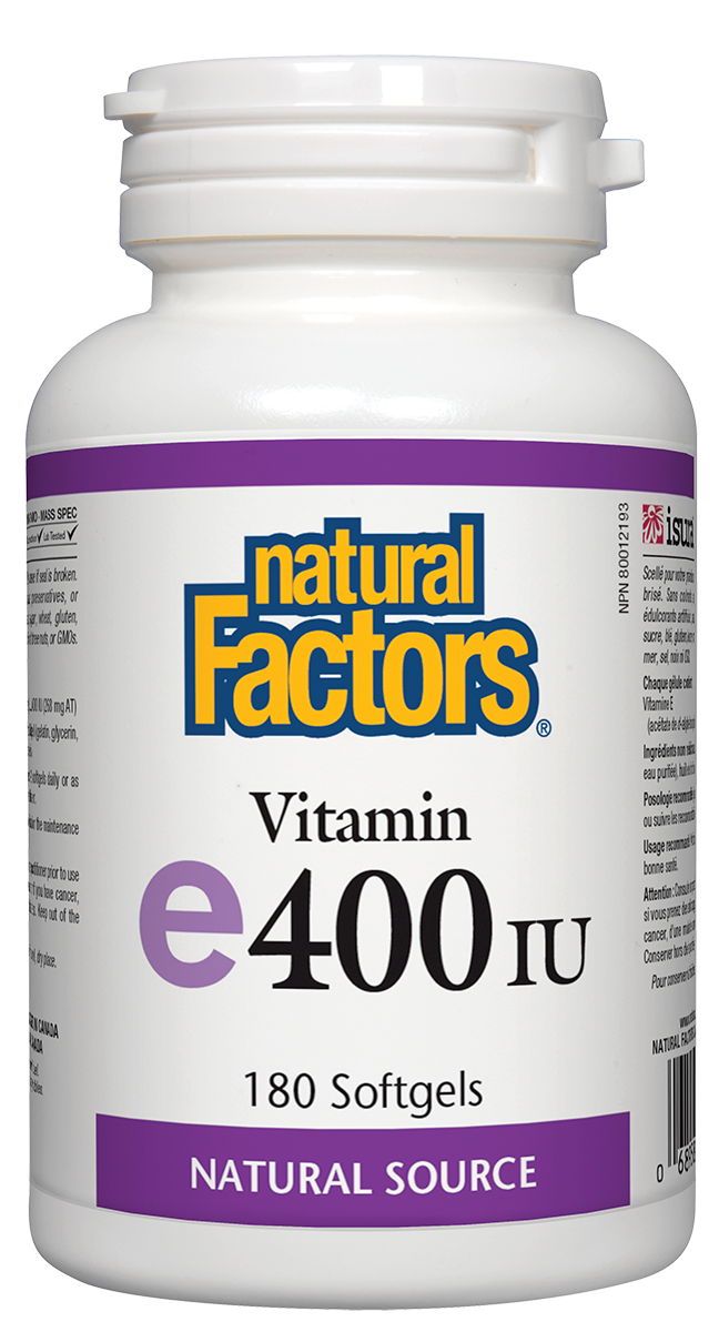 Natural Factors Vitamin E (400iu) (180 SoftGels) - Lifestyle Markets