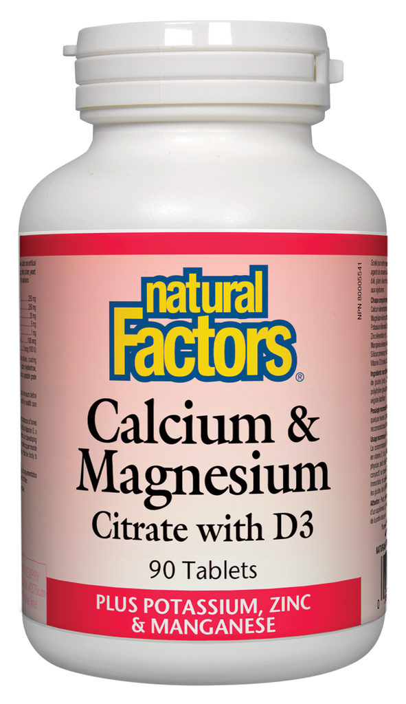 Natural Factors Calcium & Magnesium Citrate with D3 (90 Tablets) - Lifestyle Markets