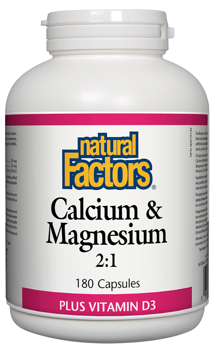 Natural Factors Calcium & Magnesium 21 (180 Capsules) - Lifestyle Markets