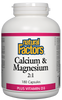 Natural Factors Calcium & Magnesium 21 (180 Capsules) - Lifestyle Markets