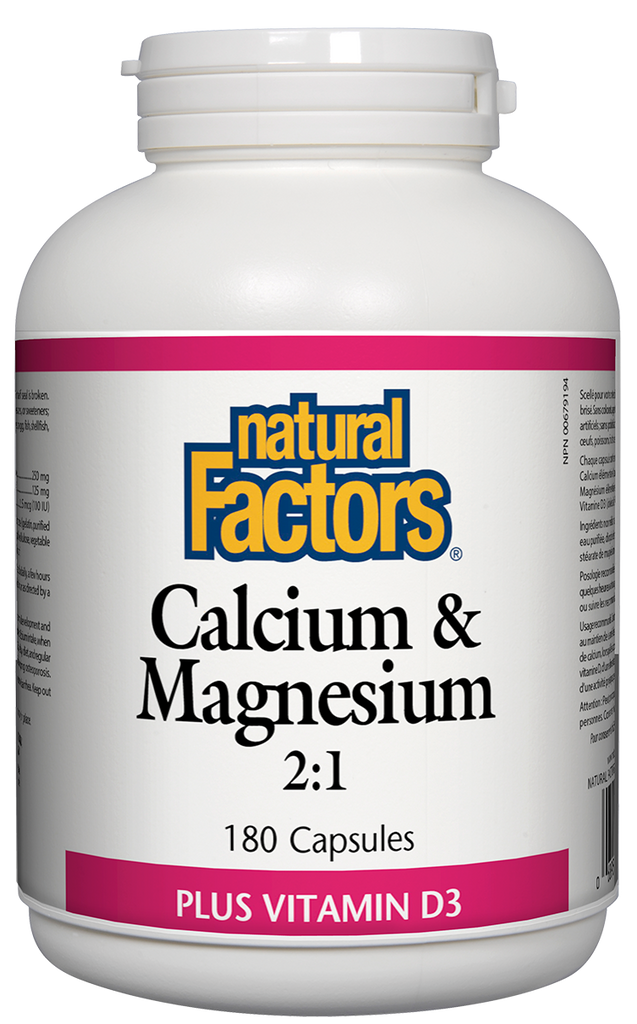 Natural Factors Calcium & Magnesium 21 (180 Capsules) - Lifestyle Markets