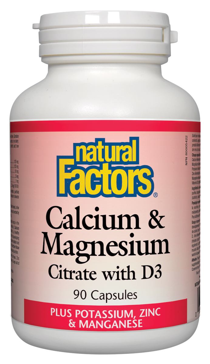Natural Factors Calcium & Magnesium Citrate With D3 (90 Capsules) - Lifestyle Markets