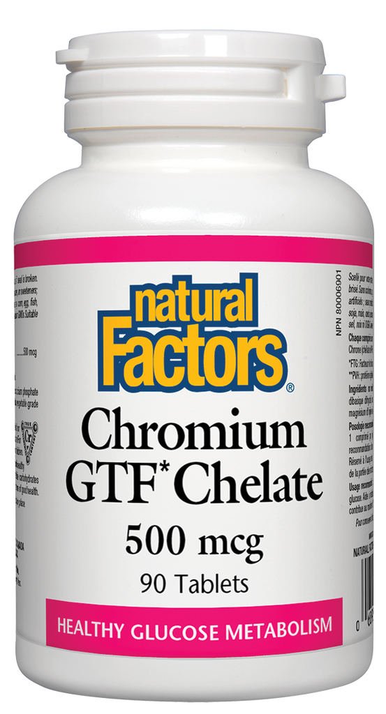 Natural Factors Chromium GTF Chelate (500mcg) (90 Tablets) - Lifestyle Markets