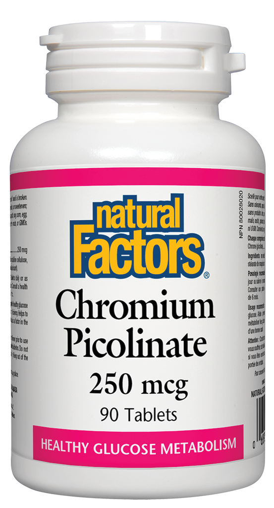 Natural Factors Chromium Picolinate (250Mcg) (90 Tablets) - Lifestyle Markets