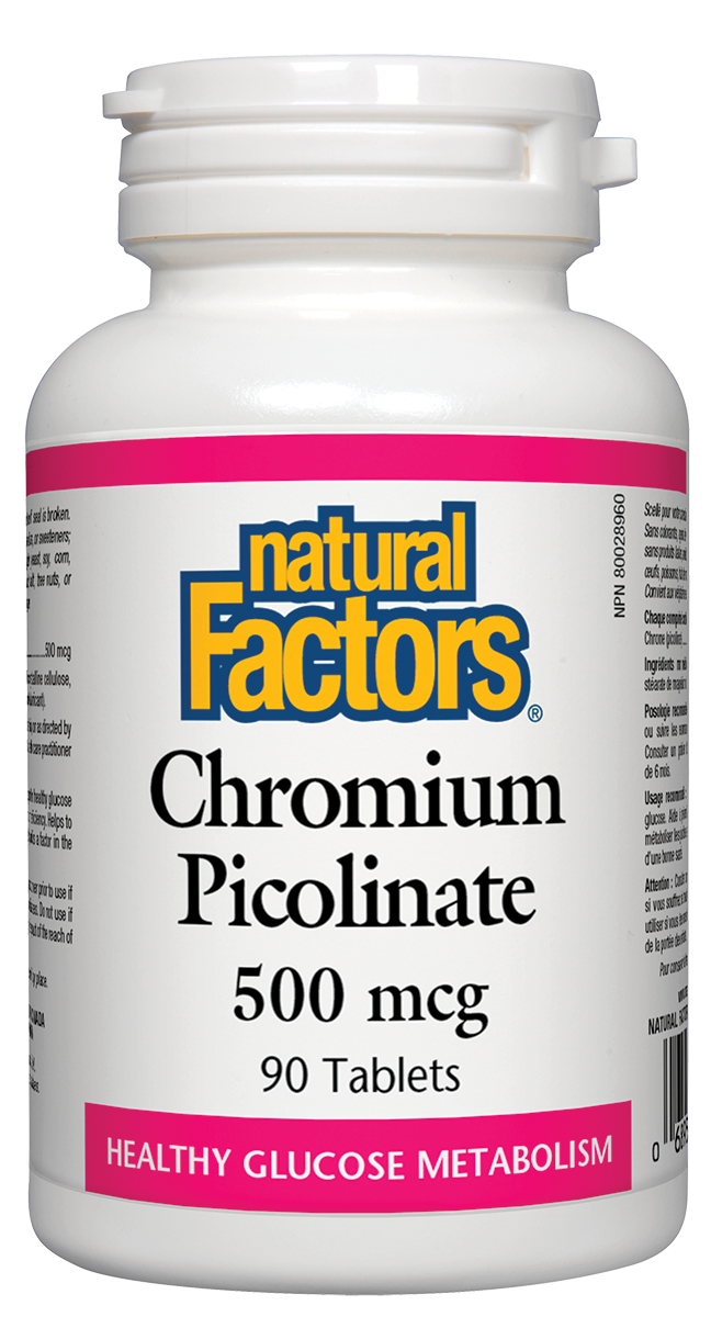 Natural Factors Chromium Picolinate (500mcg) (90 Tablets) - Lifestyle Markets
