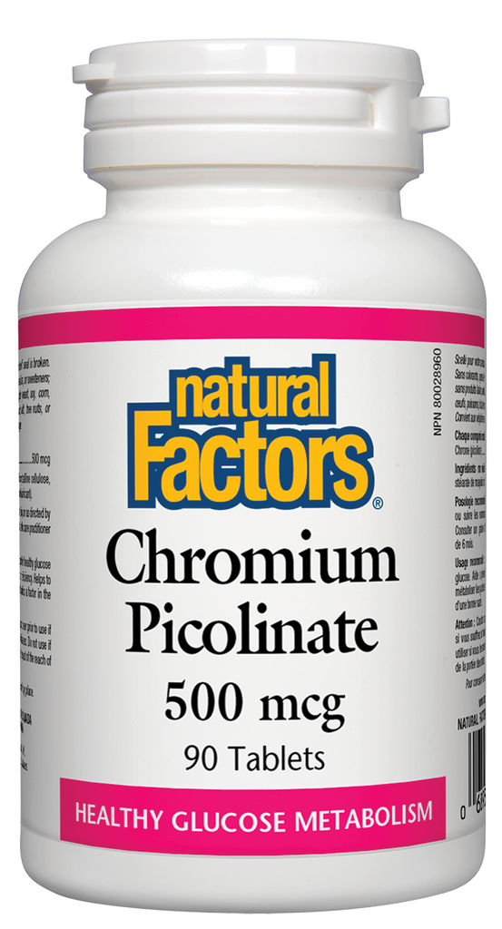 Natural Factors Chromium Picolinate (500mcg) (90 Tablets) - Lifestyle Markets