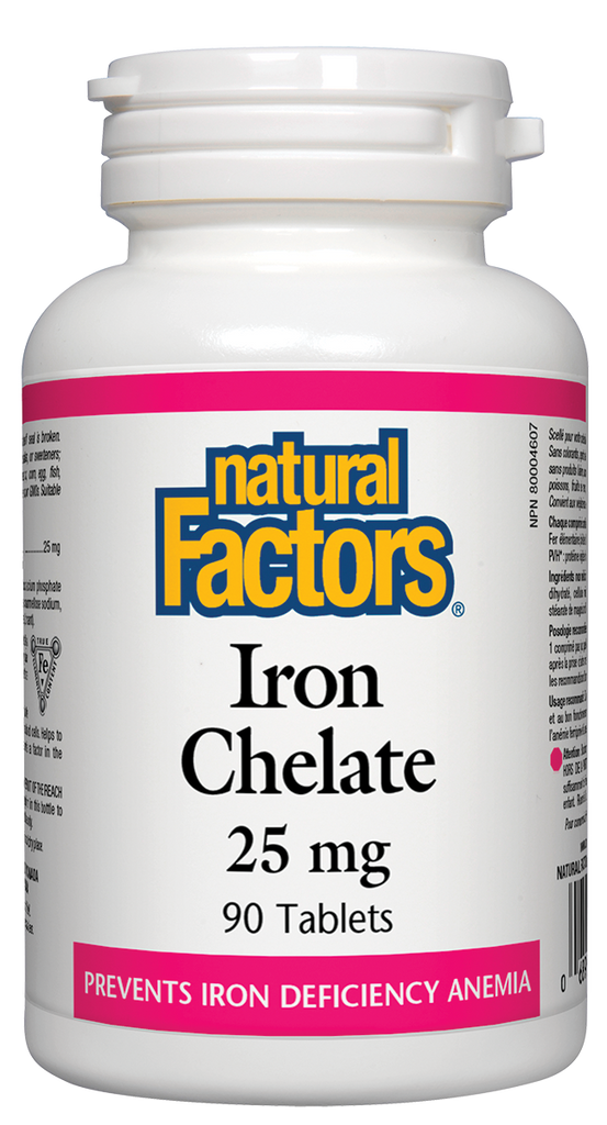 Natural Factors Iron Chelate (25mg) (90 Tablets) - Lifestyle Markets