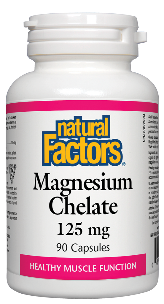 Natural Factors Magnesium Chelate (125mg) (90 Tablets) - Lifestyle Markets