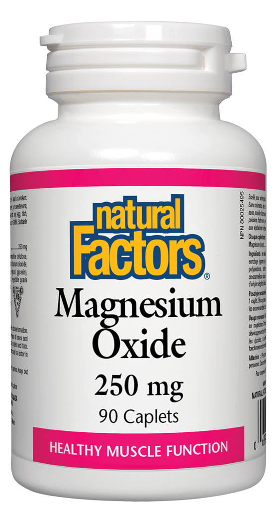 Natural Factors Magnesium Oxide (250mg) (90 Caplets) - Lifestyle Markets