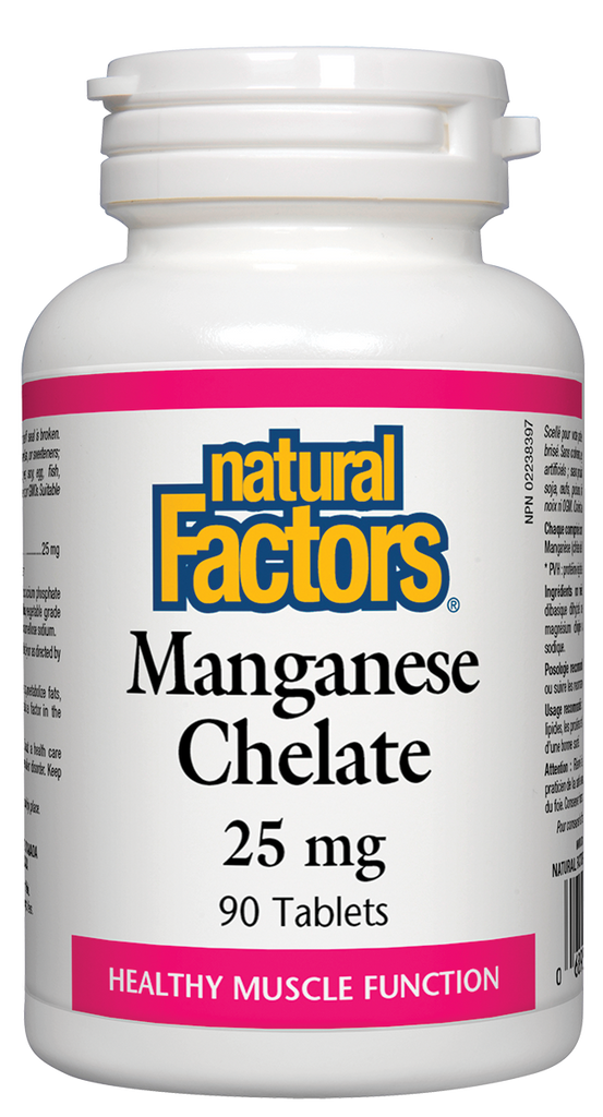 Natural Factors Manganese Chelate (25mg) (90 Tablets) - Lifestyle Markets