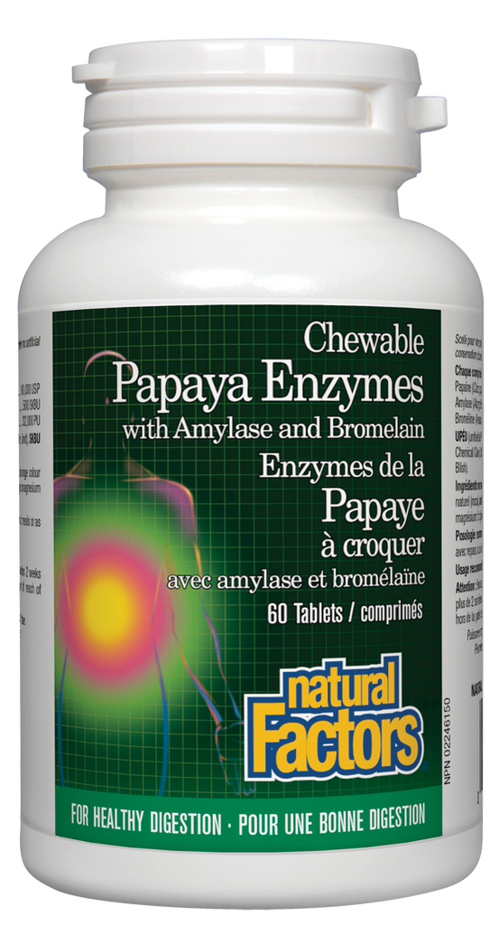 Natural Factors Papaya Enzymes (60 Chewable Tablets) - Lifestyle Markets