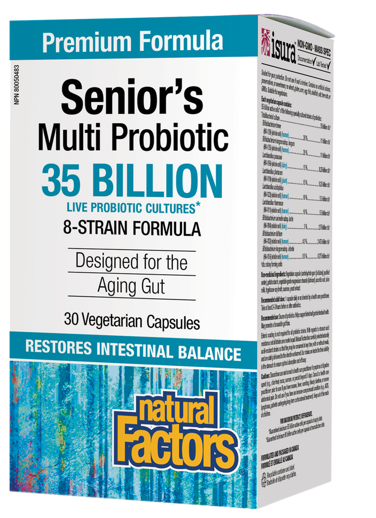 Natural Factors Senior's Multi Probiotic (30 Vegetarian Capsules) - Lifestyle Markets