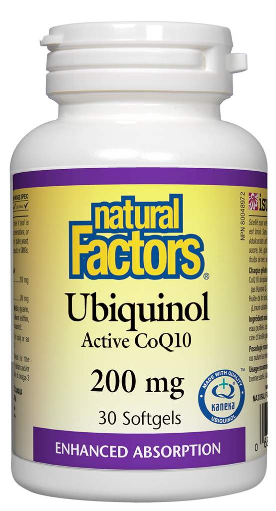 Natural Factors Ubiquinol CoQ10 (200mg) (30 SoftGels) - Lifestyle Markets