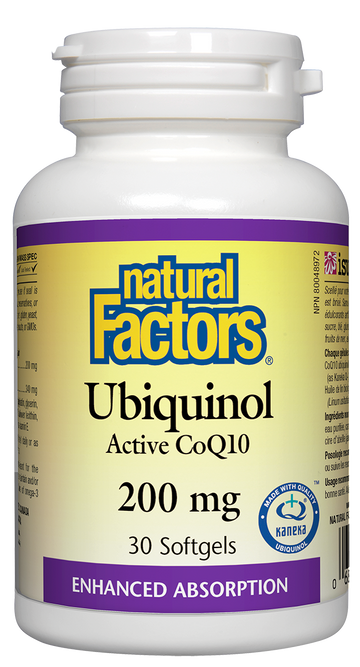 Natural Factors Ubiquinol CoQ10 (200mg) (30 SoftGels) - Lifestyle Markets