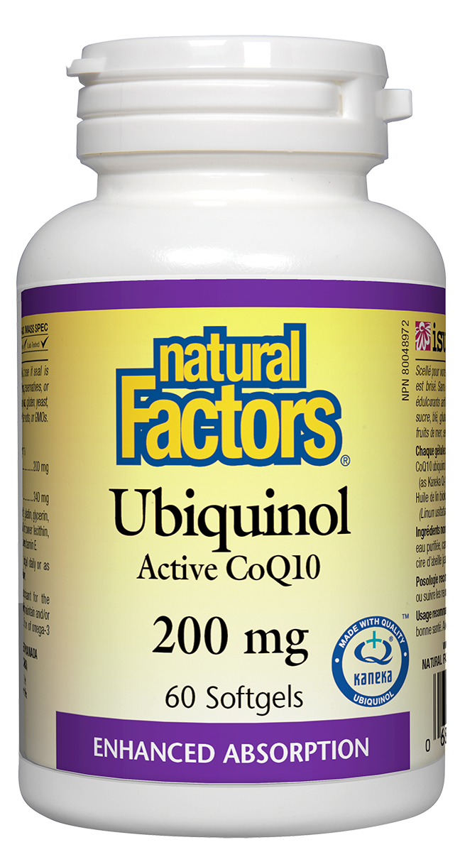 Natural Factors Ubiquinol Active CoQ10 (200mg) (60 SoftGels) - Lifestyle Markets