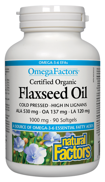 Natural Factors Flaxseed Oil (90 SoftGels) - Lifestyle Markets