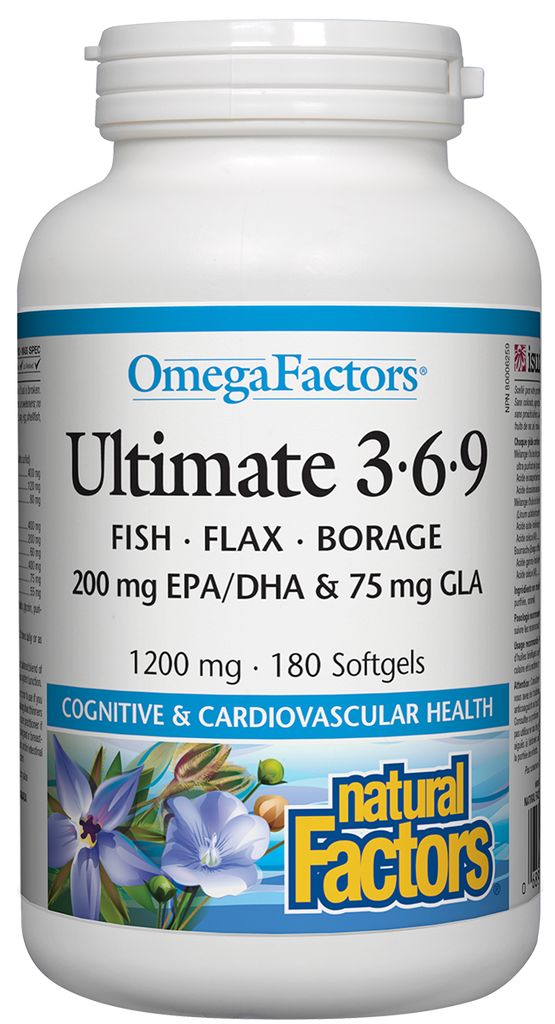 Natural Factors OmegaFactors Ultimate 3-6-9 (180 SoftGels) - Lifestyle Markets