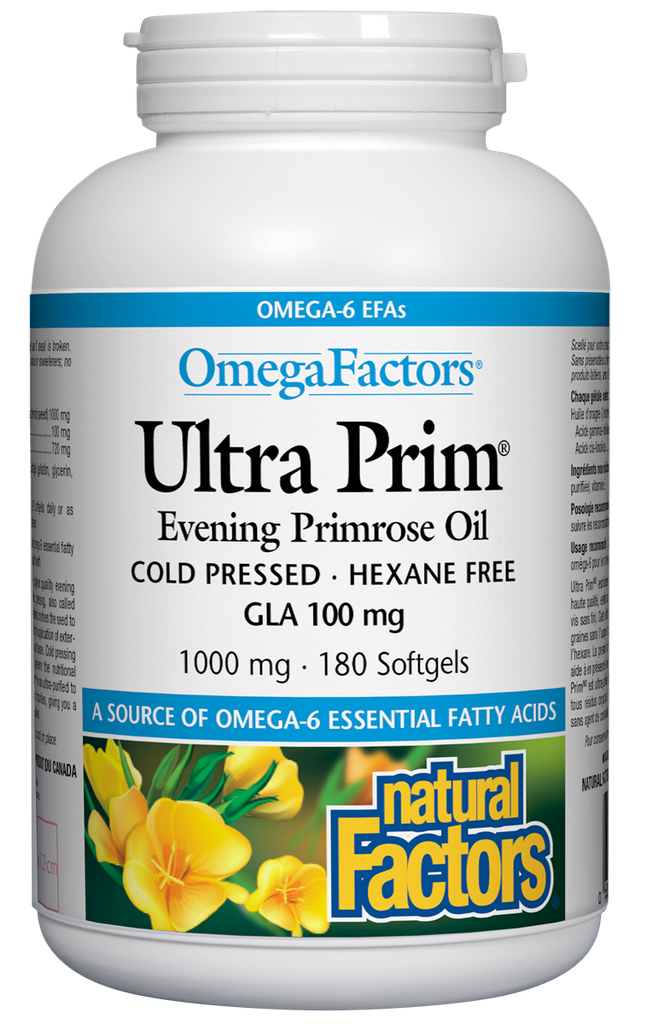 Natural Factors Ultra Prim Evening Primrose (1000mg) (180 Softgels) - Lifestyle Markets