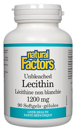 Natural Factors Unbleached Lecithin (1200mg) (90 Soft Gels) - Lifestyle Markets