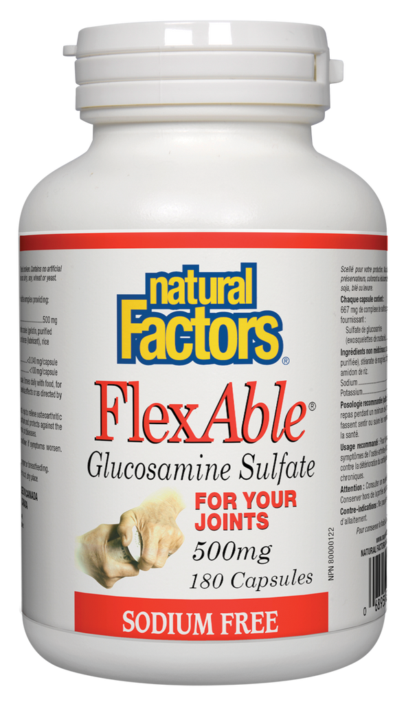 Natural Factors Flexable Glucosamine Sulfate (180 Capsules) - Lifestyle Markets