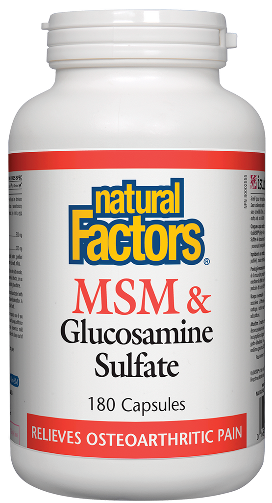 Natural Factors MSM & Glucosamine Sulfate (180 Capsules) - Lifestyle Markets