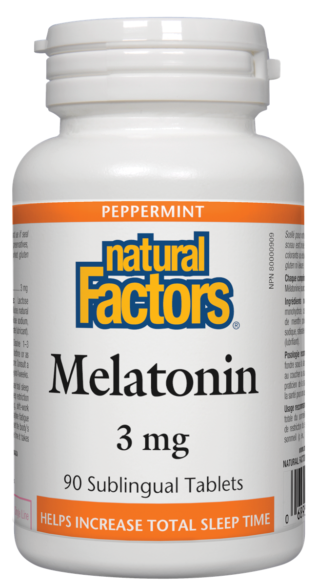 Natural Factors Melatonin (3mg) (90 Sublingual Tablets) - Lifestyle Markets