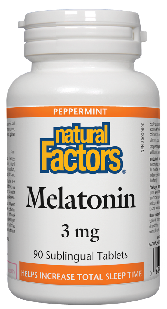 Natural Factors Melatonin (3mg) (90 Sublingual Tablets) - Lifestyle Markets