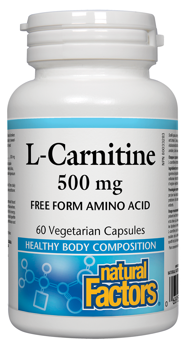 Natural Factors L-Carnitine (500mg) (60 VCaps) – Lifestyle Markets