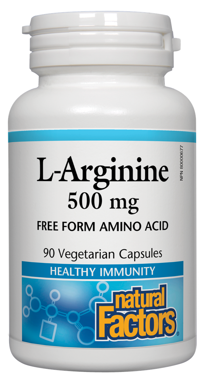 Natural Factors L-Arginine (500mg) (90 Vegetarian Capsules) - Lifestyle Markets