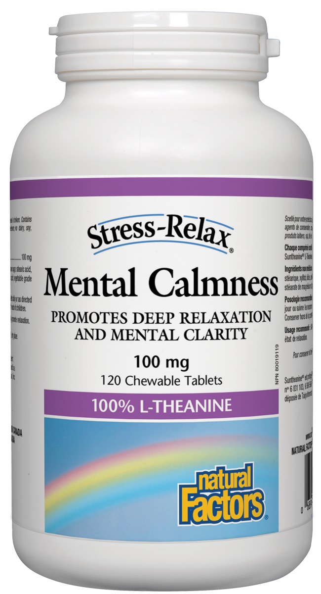 Natural Factors Mental Calmness (L-Theanine 100mg) (120 Chewables) - Lifestyle Markets