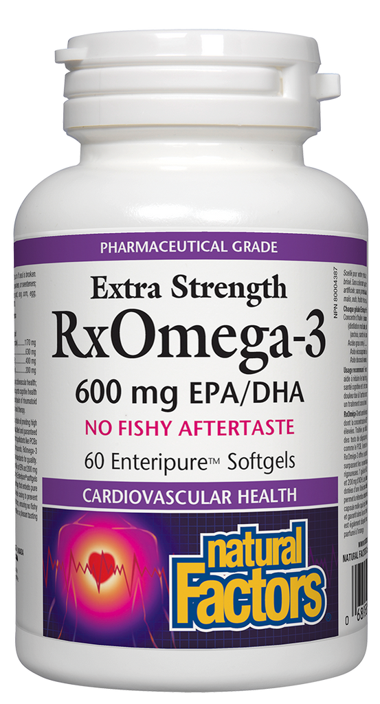 Natural Factors Rx Omega-3 Factors Extra Strength (600 mg EPA/DHA) (60 SoftGels) - Lifestyle Markets