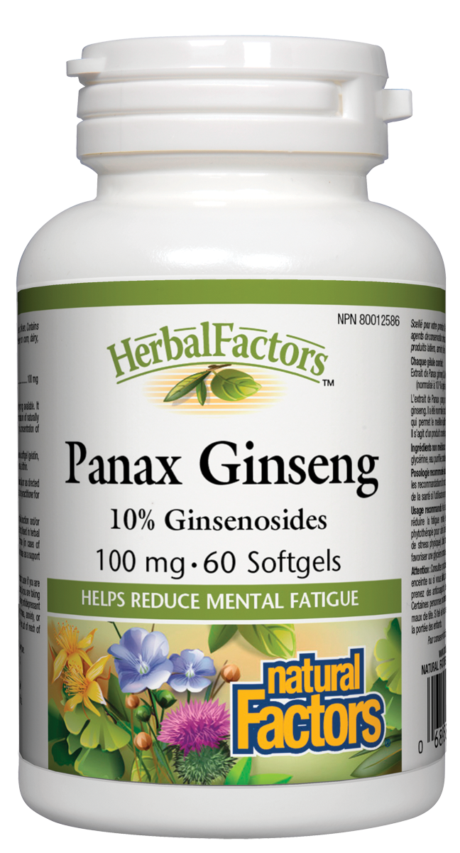 Natural Factors Panax Ginseng (100mg) (60 SoftGels) - Lifestyle Markets
