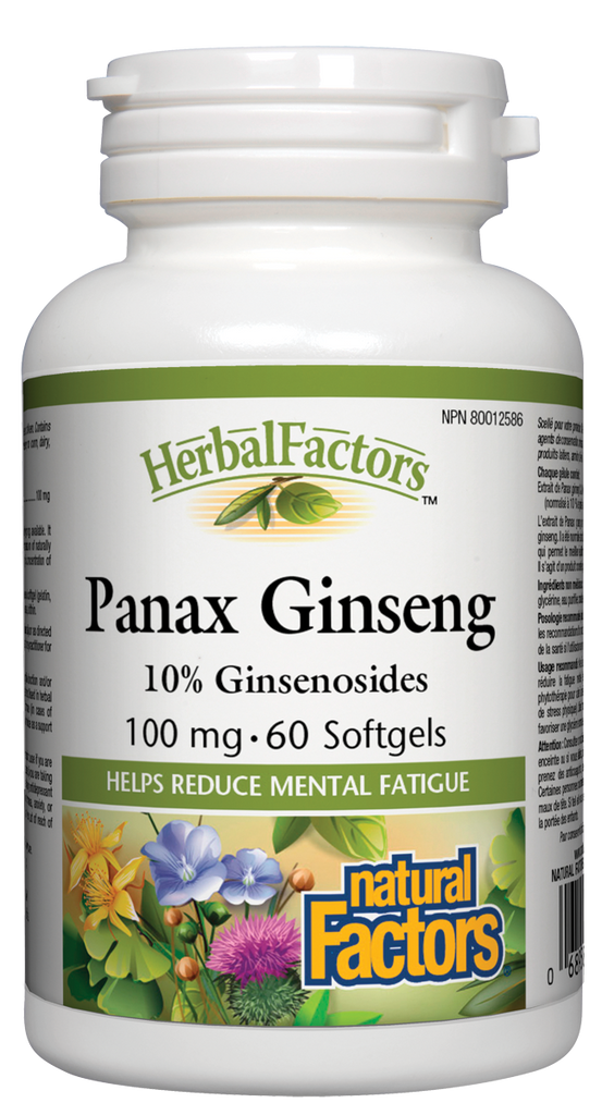 Natural Factors Panax Ginseng (100mg) (60 SoftGels) - Lifestyle Markets
