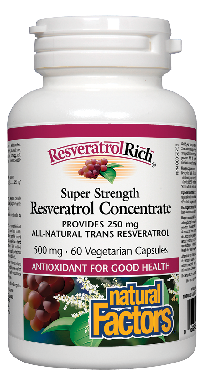 Natural Factors Resveratrol Rich Concentrate (60 VCaps) - Lifestyle Markets