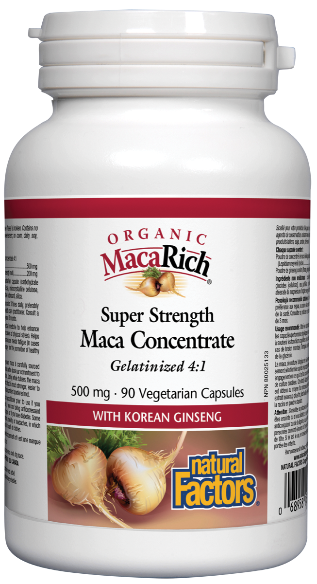 Natural Factors Organic MacaRich (500mg) (90 VCaps) - Lifestyle Markets