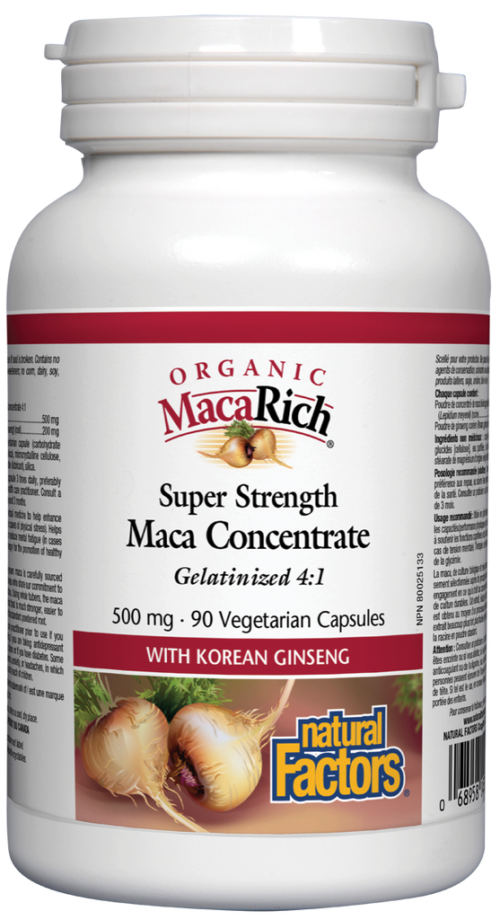 Natural Factors Organic MacaRich (500mg) (90 VCaps) - Lifestyle Markets