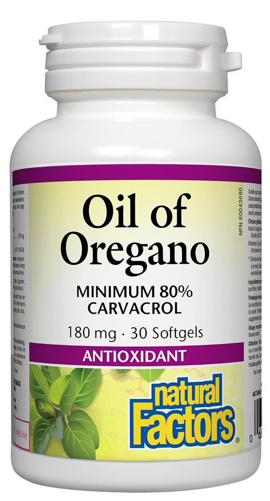 Natural Factors Organic Oregano Oil (30 Softgels) - Lifestyle Markets