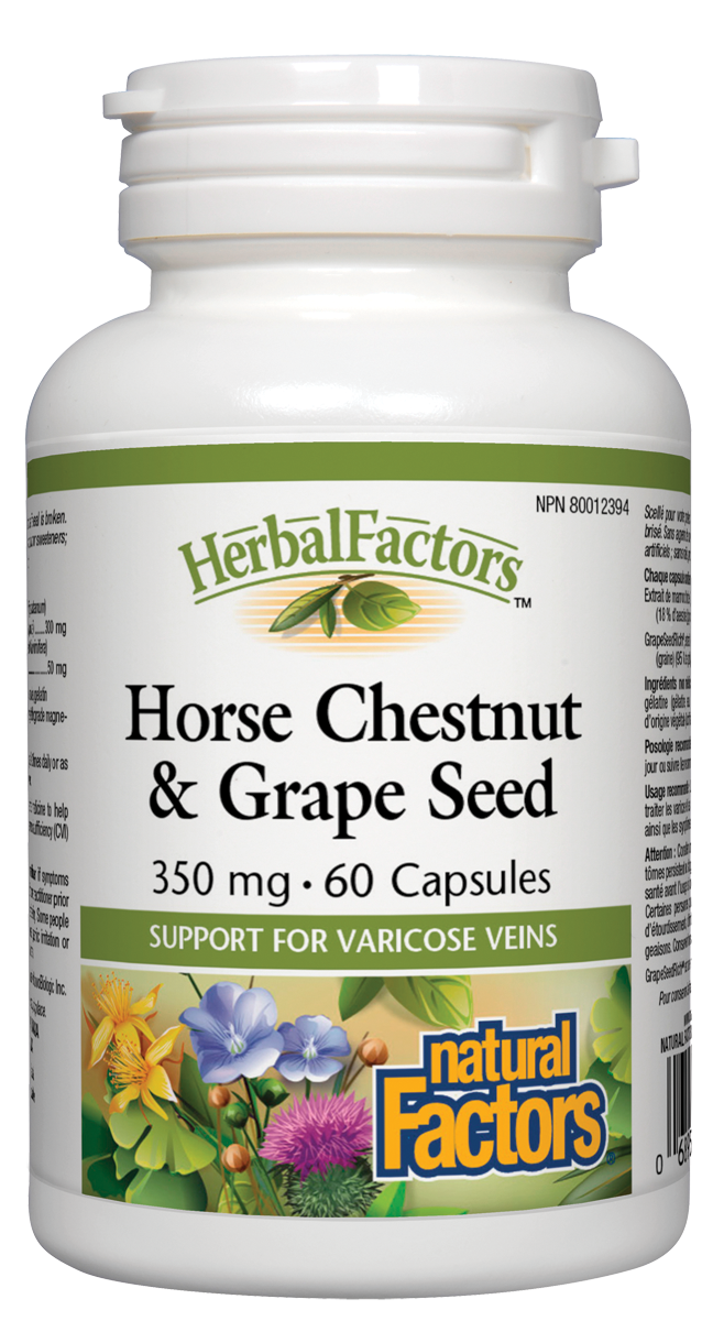Natural Factors Horse Chestnut and Grape Seed (350mg) (60 Capsules) - Lifestyle Markets