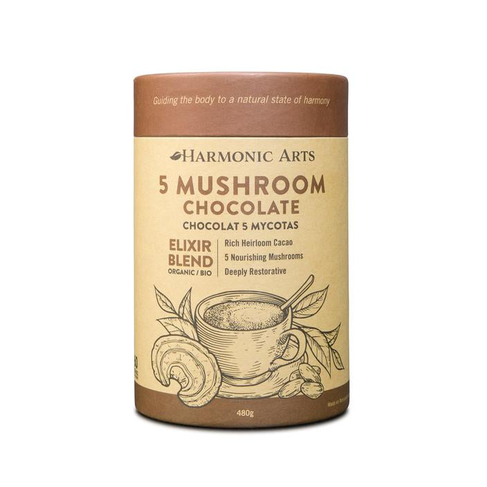Harmonic Arts 5 Mushroom Chocolate Elixir Blend (480g) - Lifestyle Markets