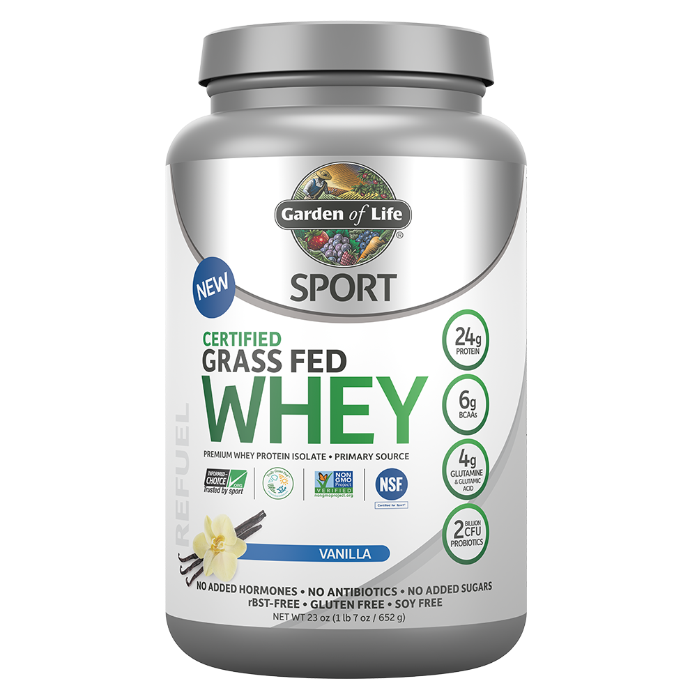 Garden of Life SPORT Certified Grass Fed Whey Protein Powder - Vanilla (652g) - Lifestyle Markets