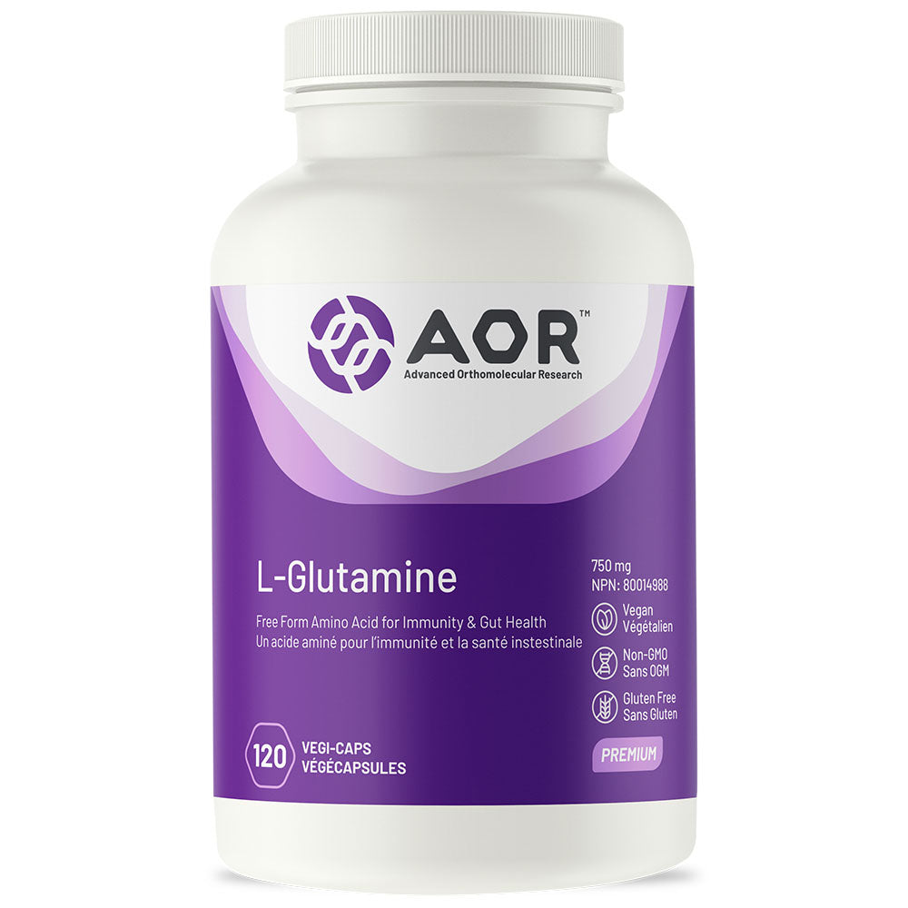 AOR L-Glutamine (750mg) (120 Vegetable Capsules) - Lifestyle Markets