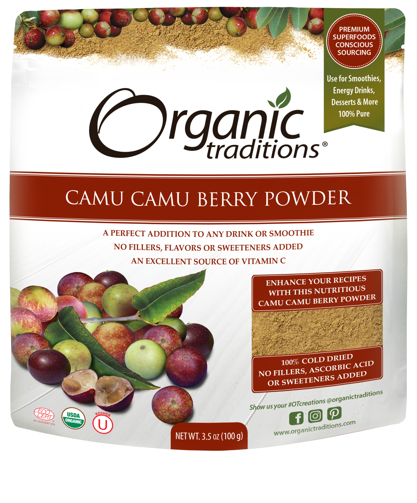 Organic Traditions Camu Camu Berry Powder (100g) - Lifestyle Markets