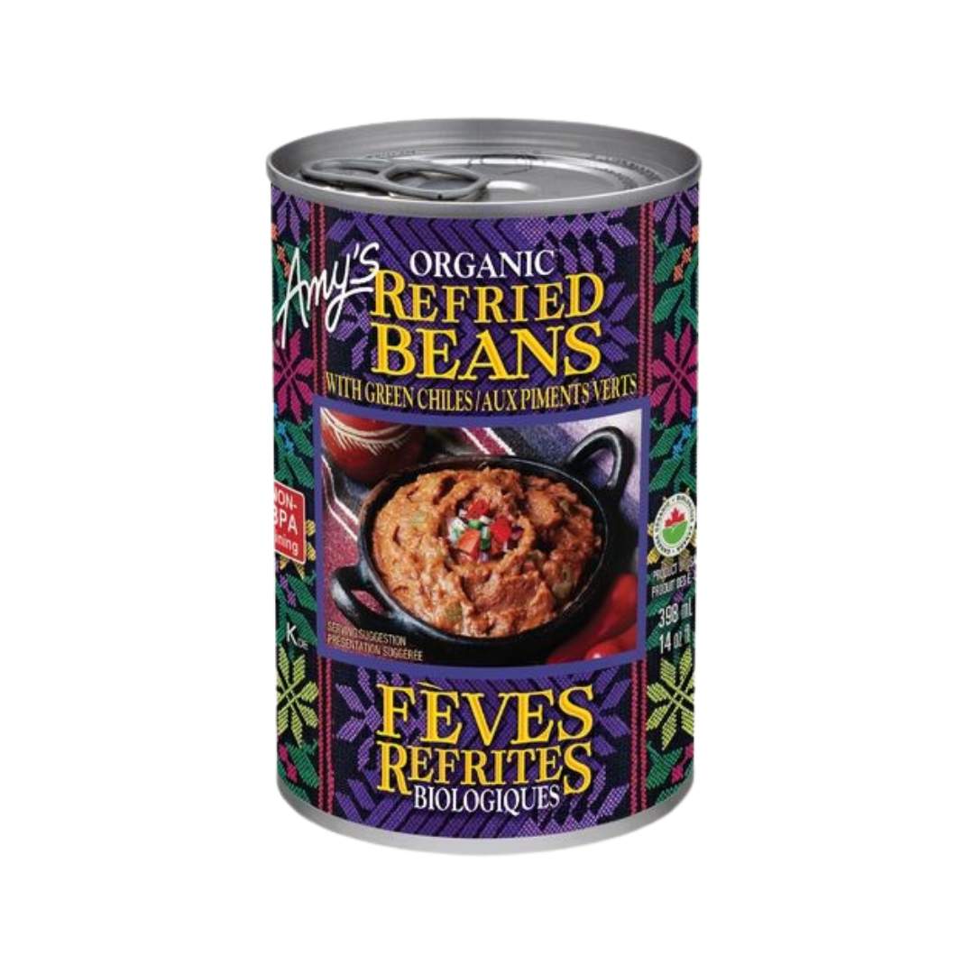 Amy's Kitchen Refried Beans with Green Chiles (398ml) - Lifestyle Markets