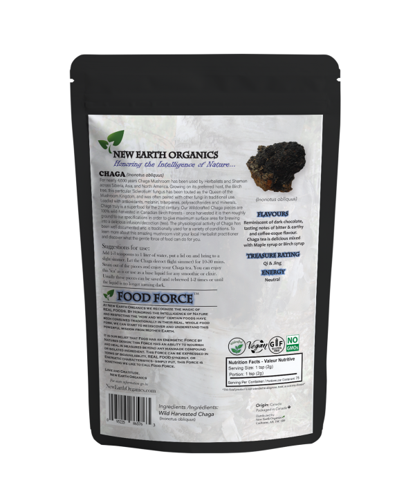 New Earth Organics Tea Cut Wild Chaga Pieces (150g) - Lifestyle Markets