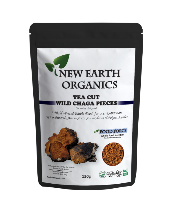 New Earth Organics Tea Cut Wild Chaga Pieces (150g) - Lifestyle Markets
