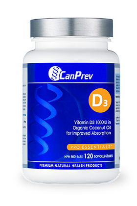 CanPrev Vitamin D3 in Coconut Oil (120 sgels) - Lifestyle Markets
