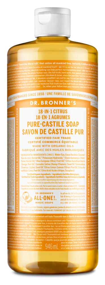 Dr. Bronner's Castile Liquid Soap - Citrus (946ml) - Lifestyle Markets