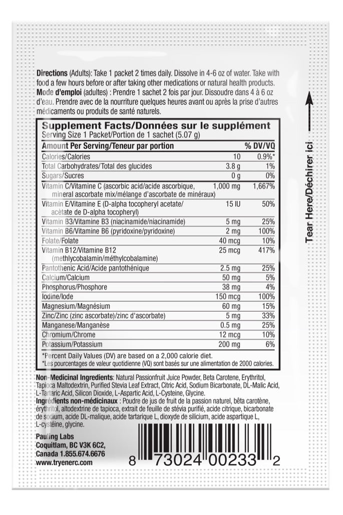 Ener-C Passionfruit - SUGAR FREE (30 Pk) - Lifestyle Markets