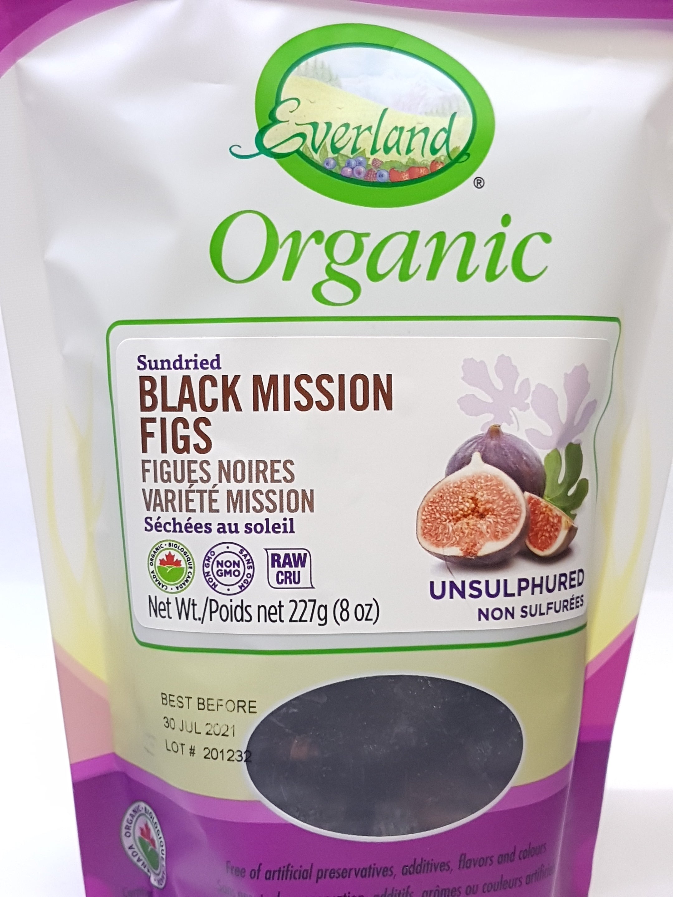 Everland Organic Black Mission Figs (227g) - Lifestyle Markets